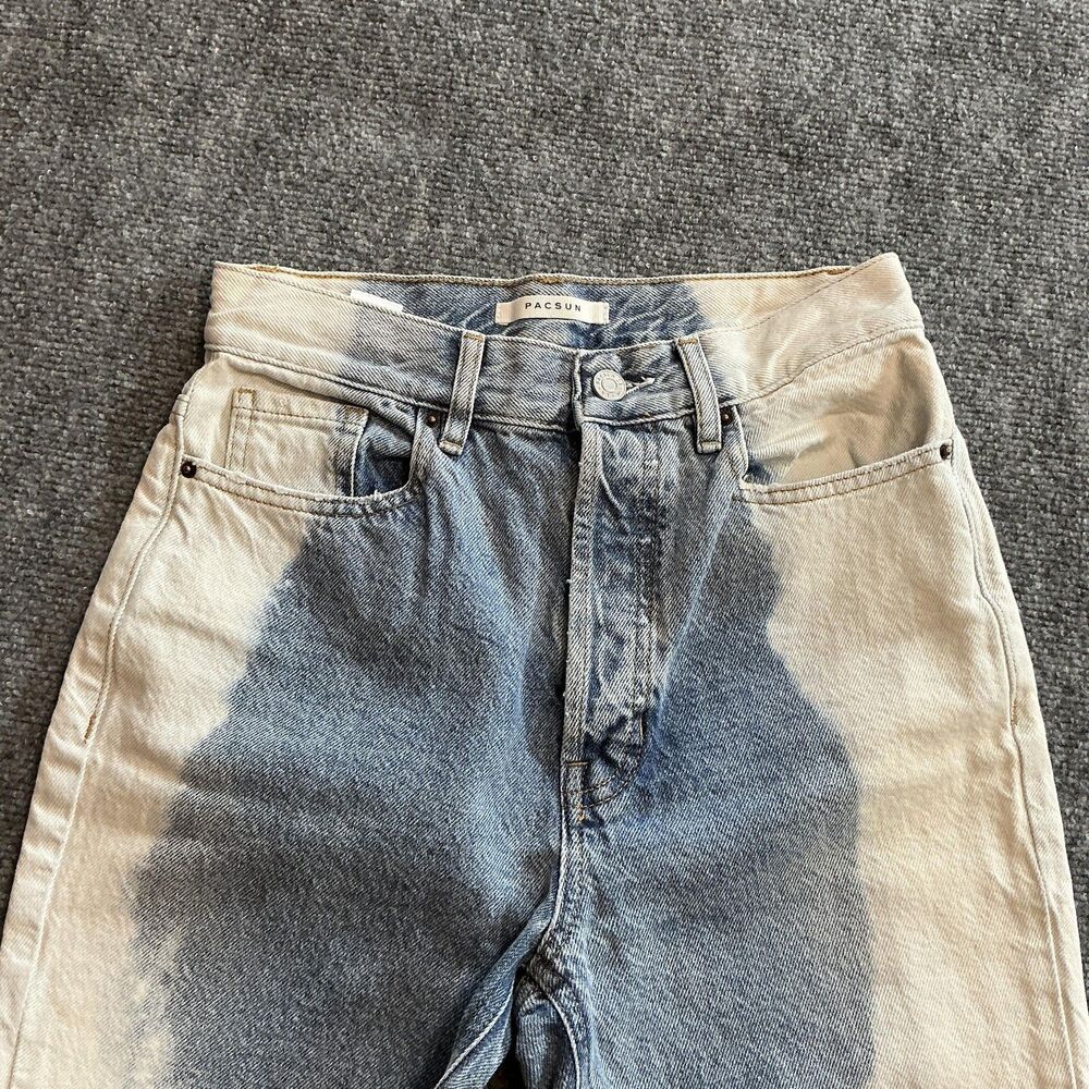 PacSun Ultra High Rise Slim Jeans Womens 25 Blue Acid Wash Button Fly Denim - Picture 10 of 12
